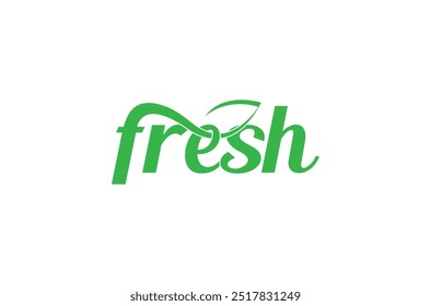 Fresh Logo. word Fresh icon. Creative Logo concept for Restaurant, Organic Food Shop. Fresh Word Typography logo, Fresh fruits logo design

