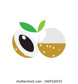 fresh longan fruit logo vector