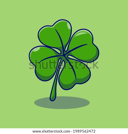 Fresh looking 4 leaf clover sprig illustration design. Isolated plant design concept. Suitable for landing pages, stickers, icons, book covers, etc.