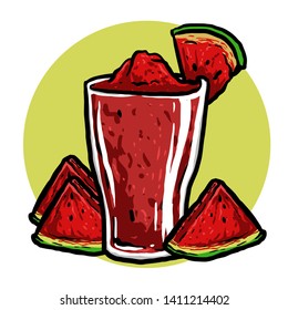 fresh lwatermelon ice juice vector, suitable for restaurant menu or brochure promo