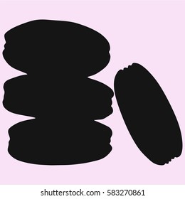fresh macaroons vector silhouette isolated 