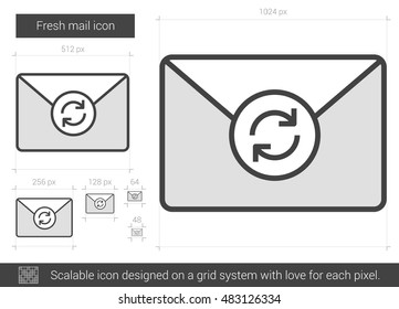 Fresh mail vector line icon isolated on white background. Fresh mail line icon for infographic, website or app. Scalable icon designed on a grid system.