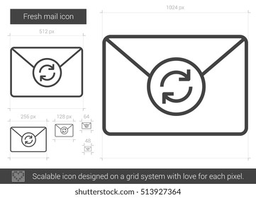 Fresh mail vector line icon isolated on white background. Fresh mail line icon for infographic, website or app. Scalable icon designed on a grid system.