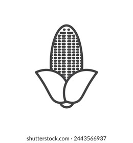 Fresh Maize and Agricultural Corn Icons. Organic Harvest and Sweet Corn Symbols.