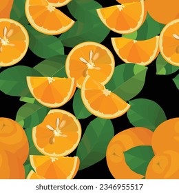 patrón de frutos de mandarina naranja fresco sin soldadura


