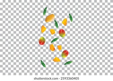 Fresh Mango Floating isolated on transparent background
