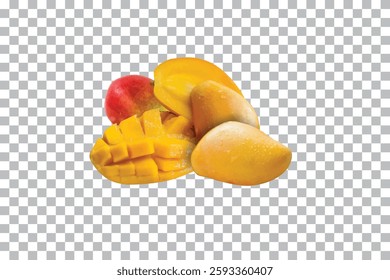 Fresh Mango Floating isolated on transparent background