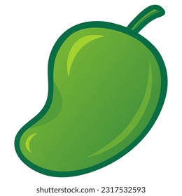 Fresh Mango Fruit Drawing Cartoon Illustration