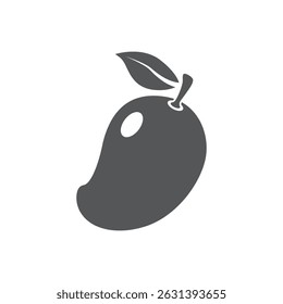 Fresh mango fruit icon in flat style. Tropical plant vector illustration on isolated background. Healthy food sign business concept.