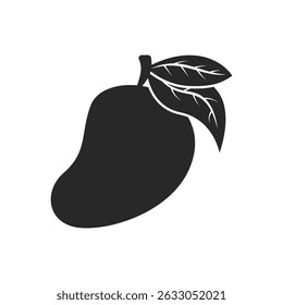 Fresh mango fruit icon in flat style. Tropical plant vector illustration on isolated background. Healthy food sign business concept.
