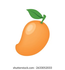 Fresh mango fruit icon in flat style. Tropical plant vector illustration on isolated background. Healthy food sign business concept.