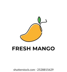 Frische Mango Frucht Logo Design Konzept Idee
