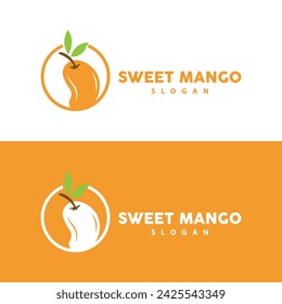 Plantilla de ilustración de diseño gráfico de mango fresco planta de jardín de frutas logotipo de mango