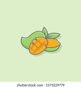 Fresh Mango Icons, vector illustration