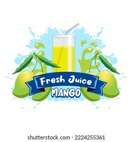 fresh mango juice illustration, a simple vector design