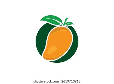 Manga fresca com design de logotipo de folhas, conceito de design de vetor