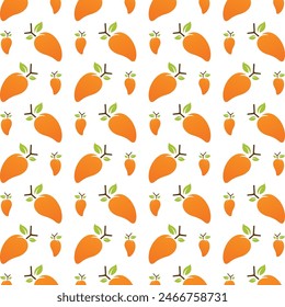 Fresh mango logical trendy multicolor repeating pattern vector illustration design