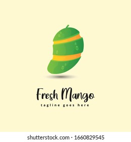 Logo de Mango Fresco ilustración divertido estilo de caricatura creativa