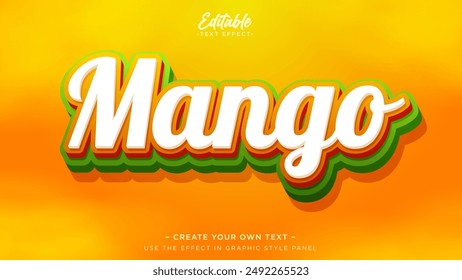 Fresh mango text effect. Text effect mockup template for food and drink product
