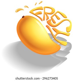 Fresh Mango With Text Illustration