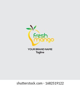 Fresh Mango vector food logo design, Fresh mango fruit logo Creative logo design