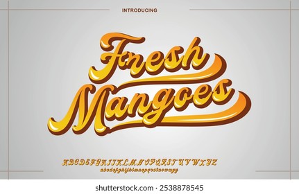 Fresh Mangoes 3D Script Handwritten Font. Perfect for adding a lively and energetic touch to your projects.