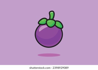 fresh mangosteen fruit simple vector