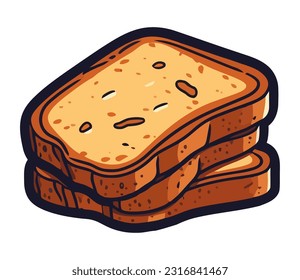 A fresh meal of bread icon isolated
