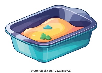 Comida fresca en paquetes de plástico, icono de ilustración aislada