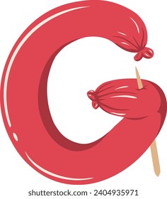 Vector de letras alfabéticas de carne fresca