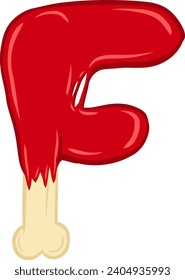Fresh Meat Alphabet Letter Vector