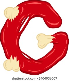 Fresh Meat Alphabet Letter Vector