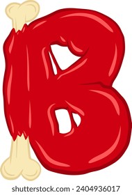 Frisches Fleisch Alphabet Letter Vektor