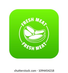 Fresh meat icon green vector isolated on white background