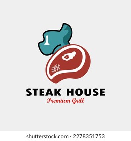 Fresh meat logo design premium vector