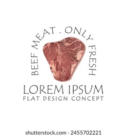 Frisches Fleisch Logo Illustration flaches Design-Symbol.