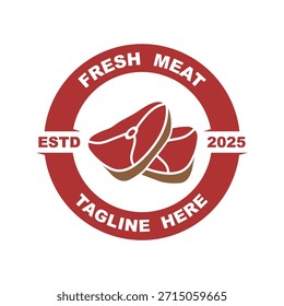 fresh meat logo vector design. Meat store emblems logo