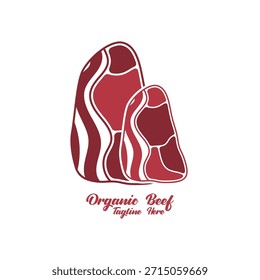 Diseño de Vector de logotipo de carne fresca. Logotipo de emblemas de tiendas de carne
