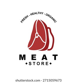 fresh meat logo vector design. Meat store emblems logo
