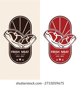 fresh meat logo vector design. Meat store emblems logo
