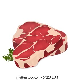 Fresh meat on white background, vector illustration