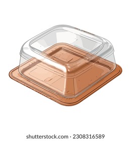 Fresh meat in plastic container, ready for cooking isolated