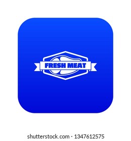 Fresh meat product icon blue vector isolated on white background