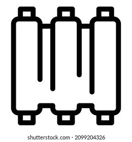 Fresh meat ribs icon. Outline fresh meat ribs vector icon for web design isolated on white background