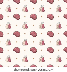 fresh meat seamless pattern background