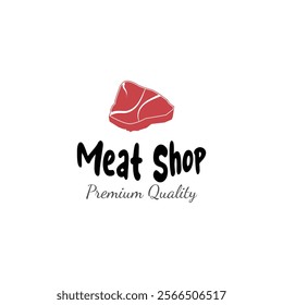 Fresh meat shop logo design vector