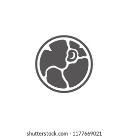 Fresh meat steak with bone silhouette vector illustration. Barbecue or buther shop graphics isolated on white background.