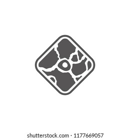 Fresh meat steak with bone silhouette vector illustration. Barbecue or buther shop graphics isolated on white background.