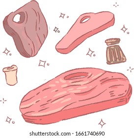 Fresh meat vector . Fresh meat doodle