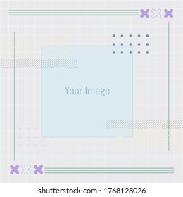 Fresh Media Social Template Editeble Abstract fun color pattern cartoon texture for doodle geometric background. Vector trend shape for brochure cover template design